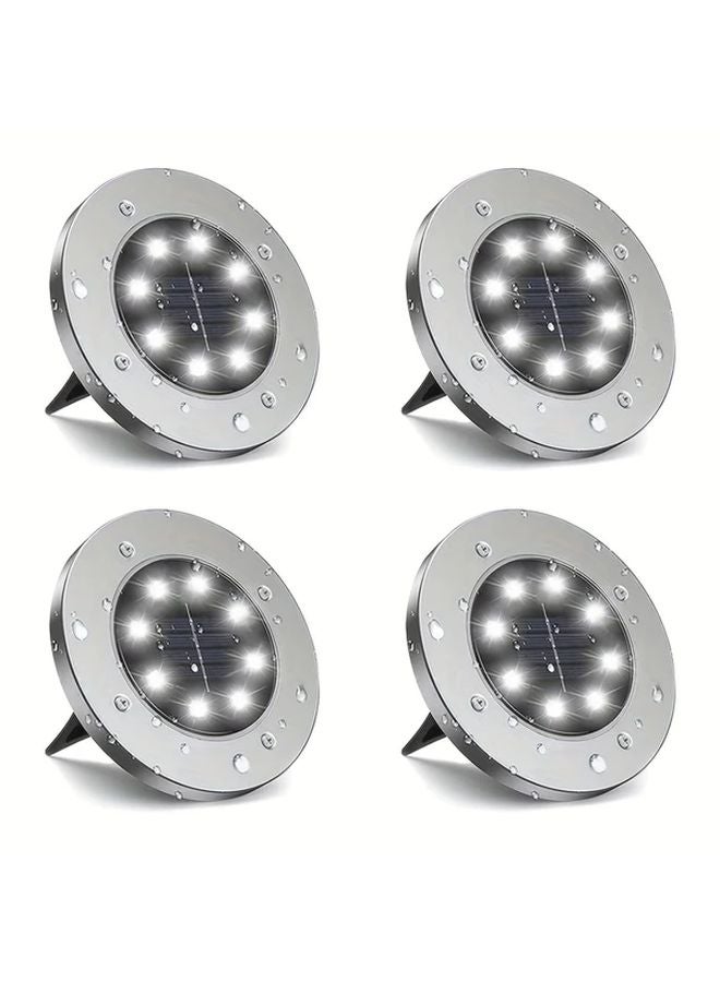 4 Packs White Solar Outdoor Lights LED Landscape Garden Pathway Lawn - Image 1
