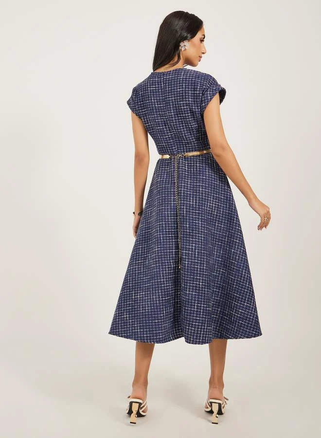 Styli Plaid Midi Dress