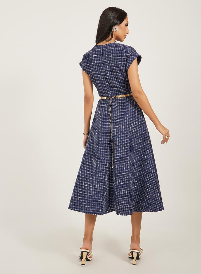 Styli Plaid Midi Dress  - Image 5