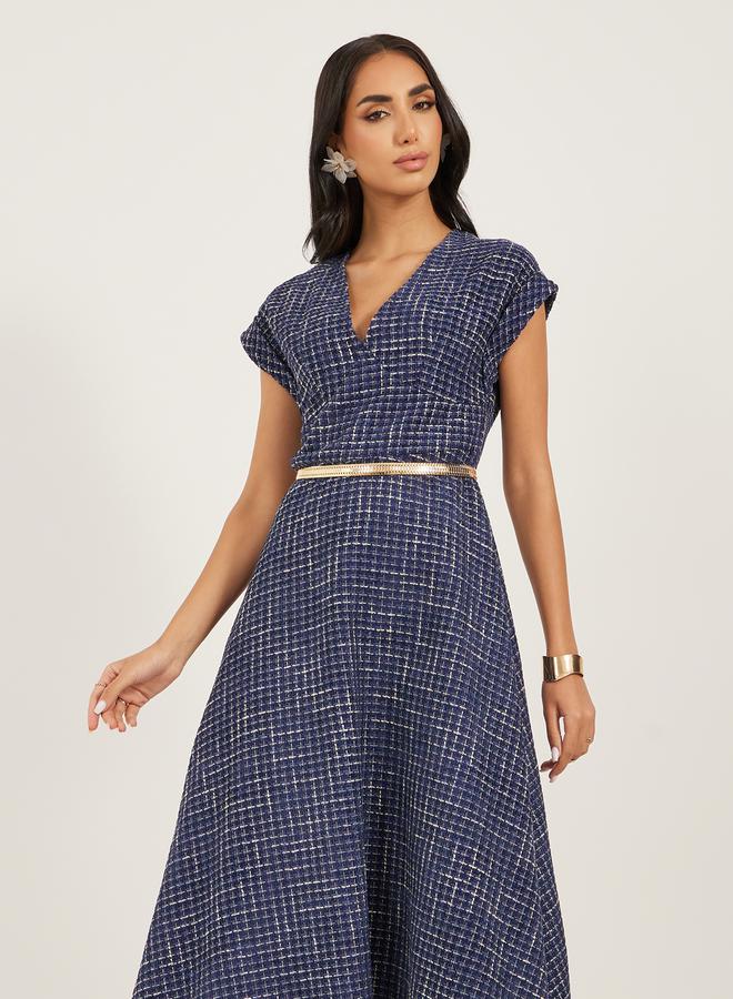Styli Plaid Midi Dress  - Image 3