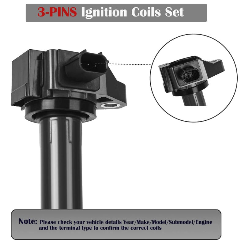 LCWRGS 4-Pack Ignition Coils Fits for 2.4 L4 2013 2014 2015 2016 2017 Honda Accord CR-V CRV Acura TLX ILX Coil Packs 2.4L Replaces# UF712 C867 - Image 3