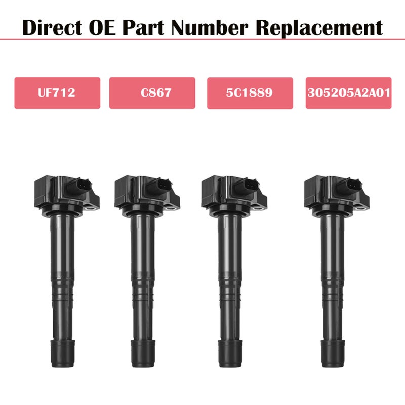 LCWRGS 4-Pack Ignition Coils Fits for 2.4 L4 2013 2014 2015 2016 2017 Honda Accord CR-V CRV Acura TLX ILX Coil Packs 2.4L Replaces# UF712 C867 - Image 5