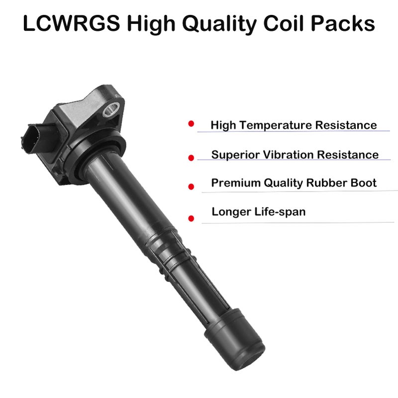 LCWRGS 4-Pack Ignition Coils Fits for 2.4 L4 2013 2014 2015 2016 2017 Honda Accord CR-V CRV Acura TLX ILX Coil Packs 2.4L Replaces# UF712 C867 - Image 2