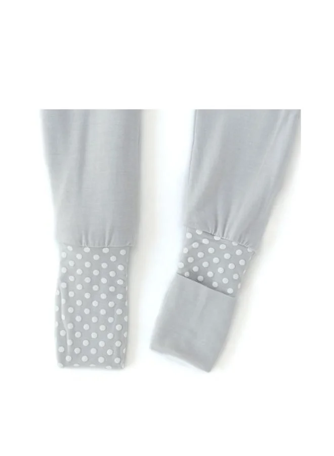 Anvi Baby Anvi Baby Organic Zipper Romper- Cloudy Grey 95% Bamboo 5% Spandex - 3-6 months