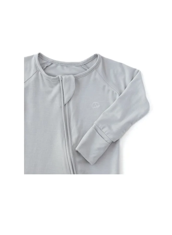 Anvi Baby Anvi Baby Organic Zipper Romper- Cloudy Grey 95% Bamboo 5% Spandex - 3-6 months