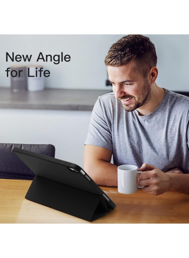 لـ Xiaomi Redmi Pad 2 11 بوصة 2025 غطاء الحالة ، استيقاظ / نوم تلقائي ، لمس الجلد المريح ، غطاء واقي ثلاثي الوقوف النحيف مع الظهر الناعم TPU ، أسود - Image 3