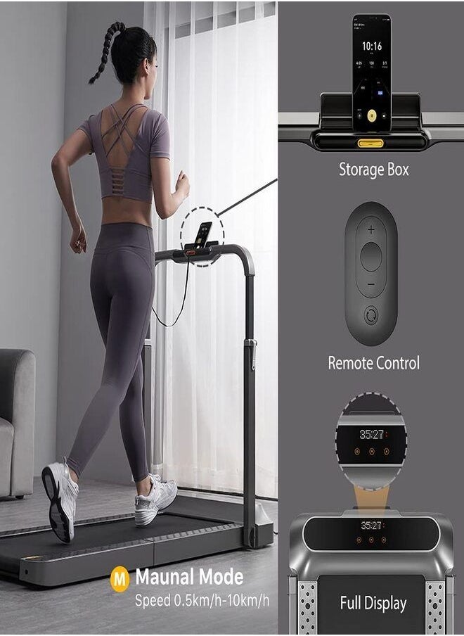 KINGSMITH - WalkingPad Kingsmith R2 Treadmill Foldable Running Walking Pad with Remote Control | Speed 0.5-10 Km/h | Workout in the Office and Home | 65dB Quiet Operation Fitness Jogging Machine - Black - Image 1