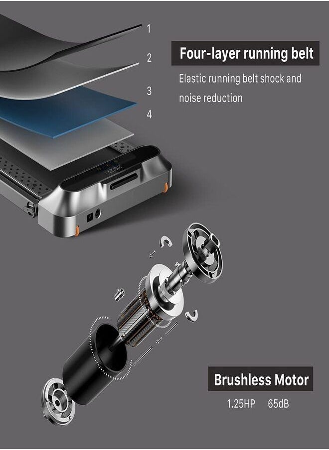 KINGSMITH - WalkingPad Kingsmith R2 Treadmill Foldable Running Walking Pad with Remote Control | Speed 0.5-10 Km/h | Workout in the Office and Home | 65dB Quiet Operation Fitness Jogging Machine - Black - Image 1