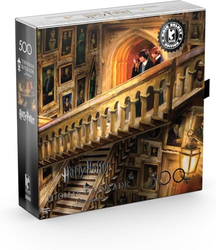 Ceaco Silver Select Thomas Kinkade Harry Potter Grand Staircase 500 Piece Jigsaw Puzzle for Adults Challenging Puzzle Perfect for Game Nights - Image 1