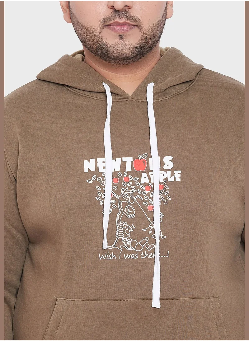 Instafab Plus Front Pocket Printed Hoodie