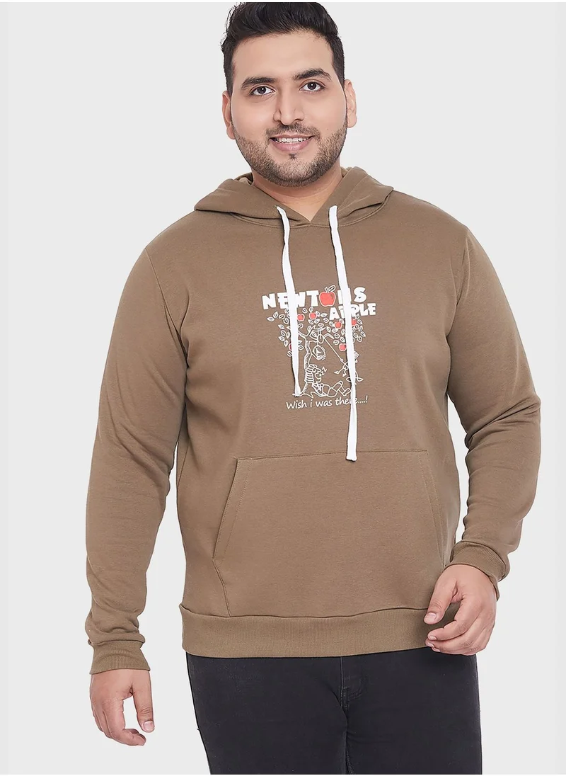 Instafab Plus Front Pocket Printed Hoodie