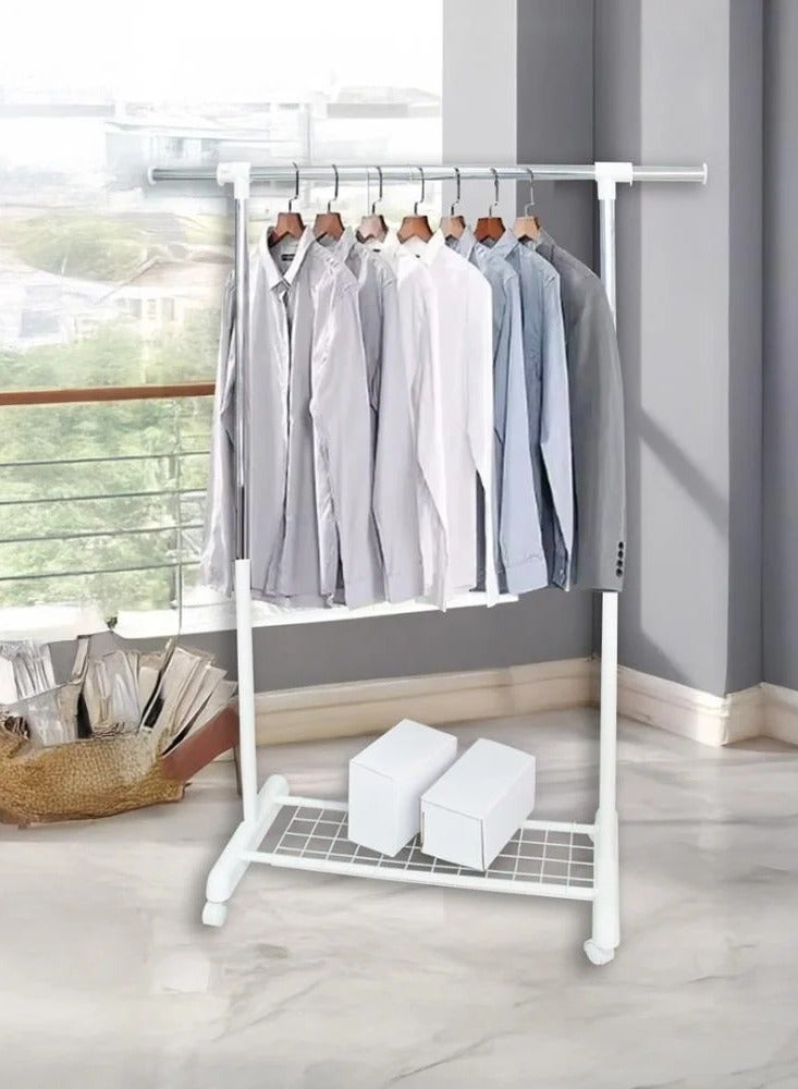 علاقة ملابس متعددة الاستخدامات بعجلات - تصميم عملي وأنيق