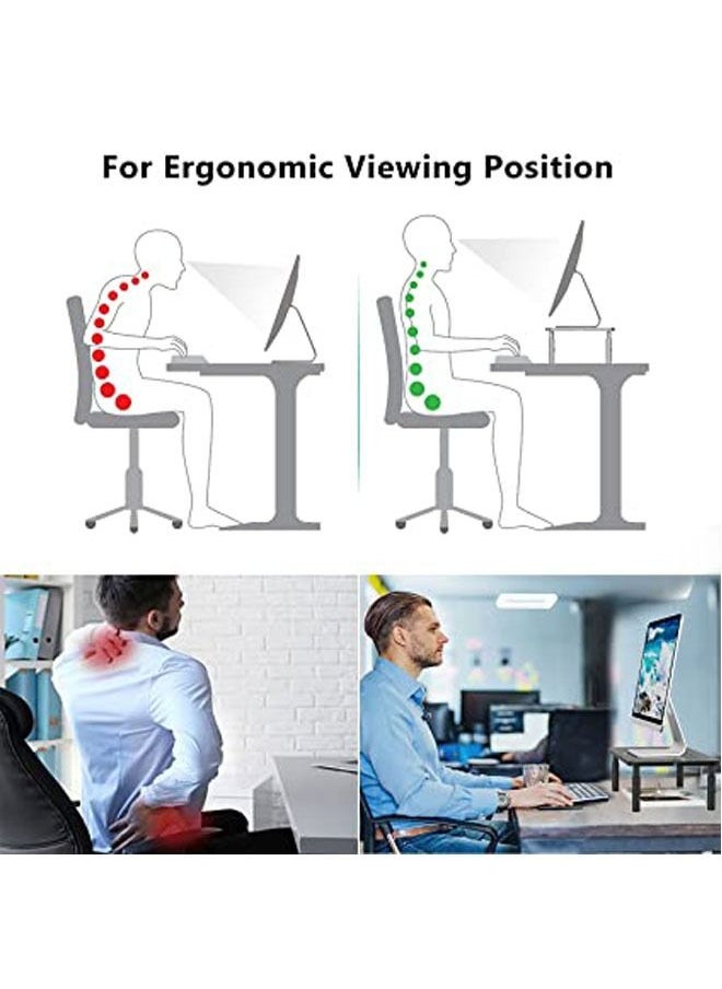 TYCOM - Monitor Stand Riser for Computer Laptop Printer Notebook and All Flat Screen Display with Vented Metal Platform and 3 Height Adjustable Underneath Storage 1 Pack Black. - Image 1