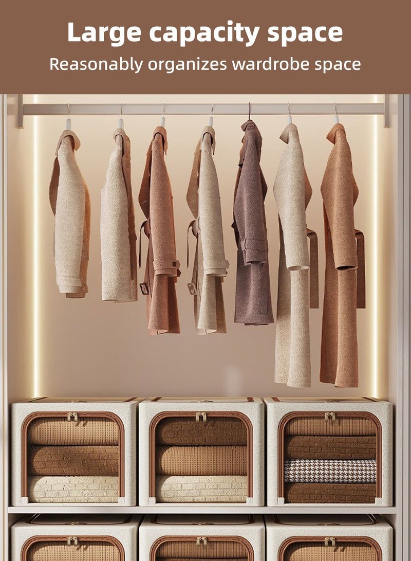 2 Pcs Long Foldable Storage Boxes with Windows, Slim Closet Storage Organizer with Zipper Lid, Steel Frame Reinforced Storage Bins for Under Bed, Wardrobe Gaps, Corners & Car Trunk, Large Capacity, Washable, Space-Saving Storage Box - Image 4