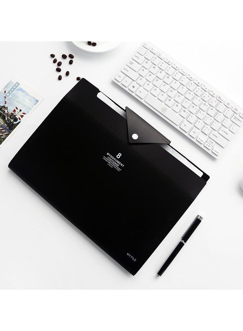 Expandable 8 Pocket Accordion File Folder Organizer for A4 and Letter Size Documents Durable Plastic with Secure Buckle ideal for School Office Home - Image 3