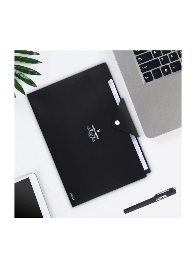 Expandable 8 Pocket Accordion File Folder Organizer for A4 and Letter Size Documents Durable Plastic with Secure Buckle ideal for School Office Home - Image 2