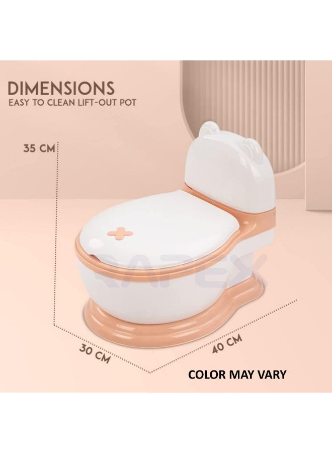 Rapex Multicolor Toilet Kids Potty Seat for Baby/Toddlers, Baby Potty Training Seat Chair with Closing Lid, Brush & Tray| Kids Toilet Seat| Baby Potty Seat - Image 2