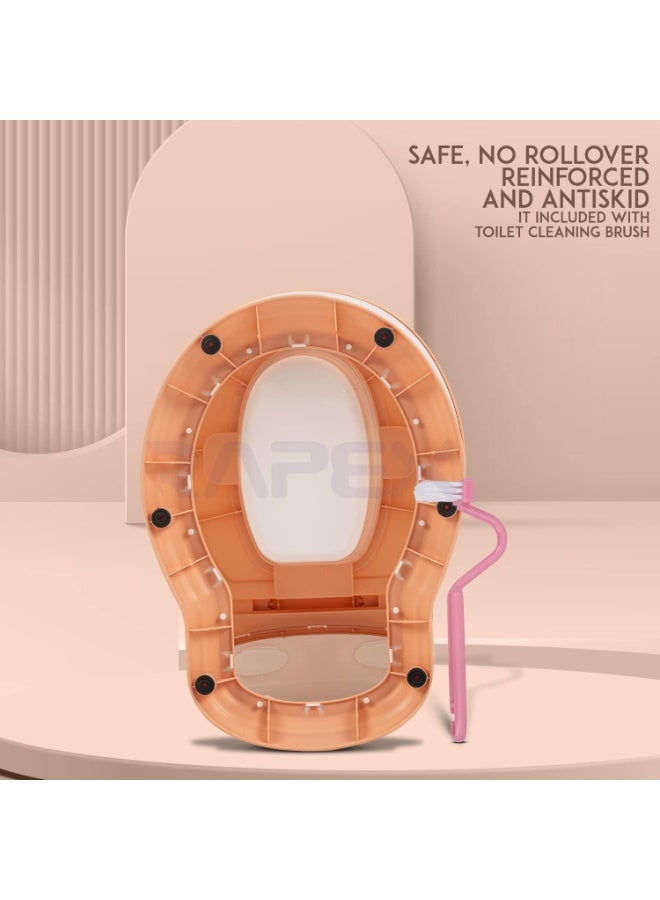 Rapex Multicolor Toilet Kids Potty Seat for Baby/Toddlers, Baby Potty Training Seat Chair with Closing Lid, Brush & Tray| Kids Toilet Seat| Baby Potty Seat - Image 5