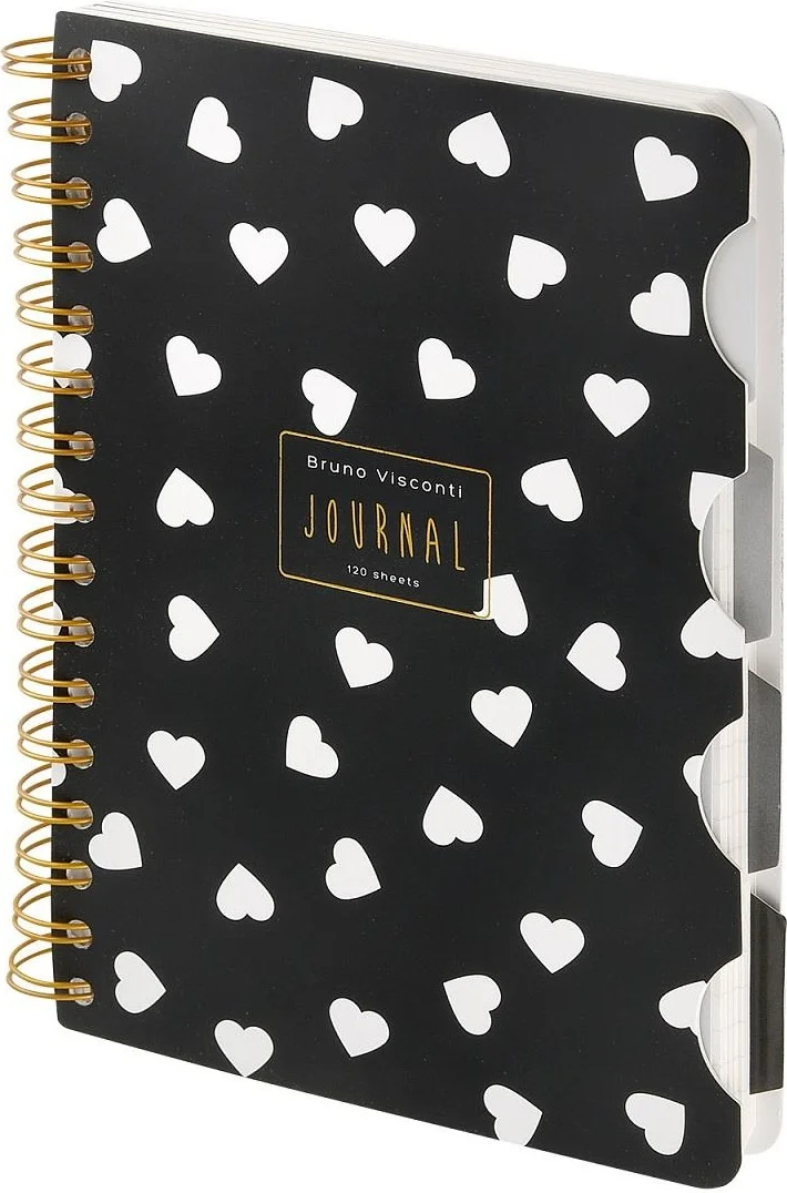 Bruno Visconti Spiral Notebook A5 with 4 Bookmarks, Set of 30. Striped, Make 30. Striped, Make 30. Dotted, Build 30. Straight