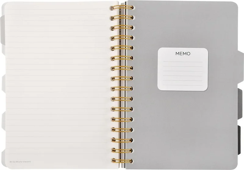 Bruno Visconti Spiral Notebook A5 with 4 Bookmarks, Set of 30. Striped, Make 30. Striped, Make 30. Dotted, Build 30. Straight