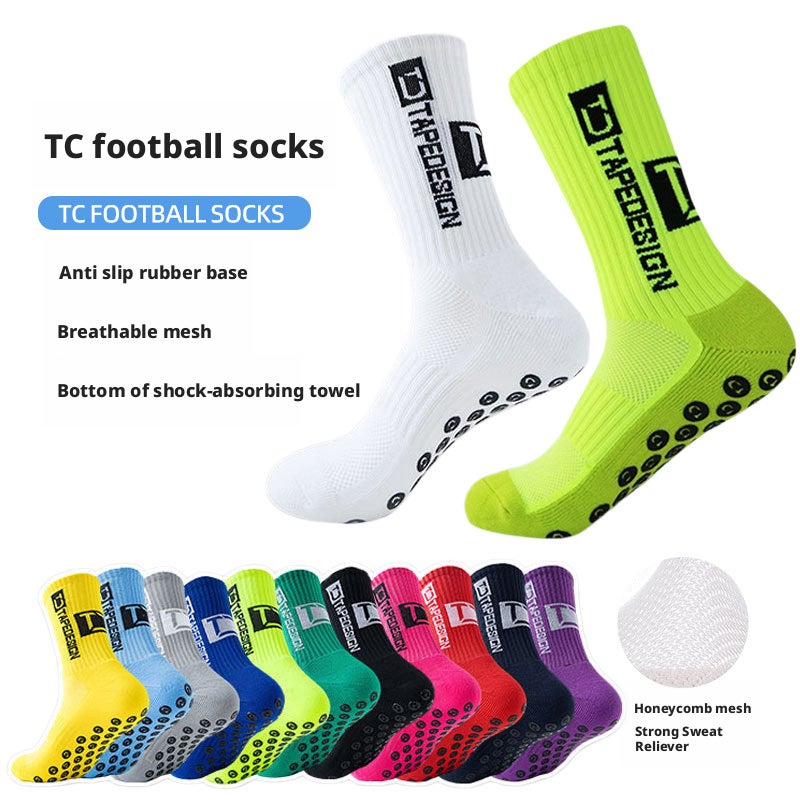 Men's Thick Terry Football Socks with Anti-Slip Silicone Grip, Breathable Sweat-Wicking Cushioned Odor-Resistant Sports Socks for Outdoor Training - Image 2
