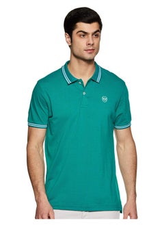 Max Max Men's Half Sleeves Slim Fit Solid Polo (DARK GREEN_M)  - Image 1