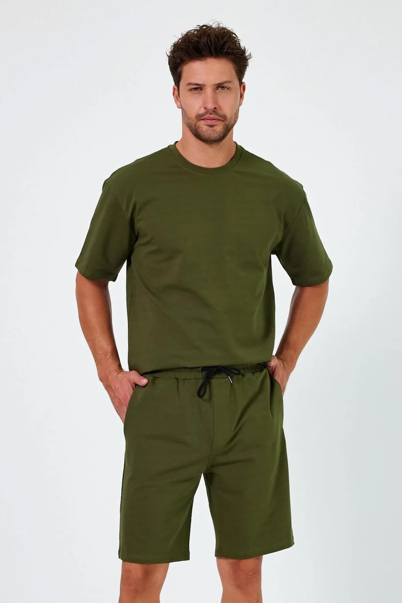 الكسندر جاردي Pocket Tied T-Shirt-Shorts Set (E24-Ab-Ts-Şt)