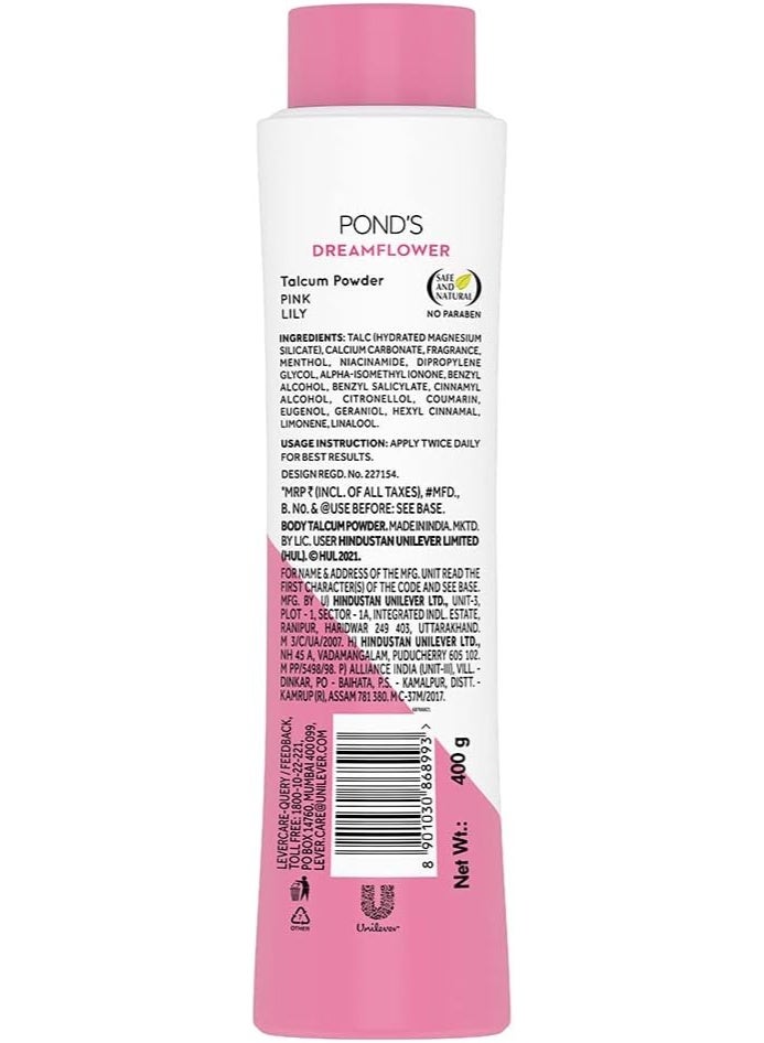 Pond's Dreamflower Talcum Powder Pink Lily 400g - Image 2