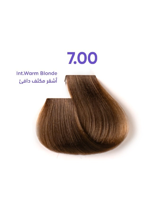 1B Hair Color Cream #7.00 INT Warm Blonde – Permanent Hair Dye with Tress Tones Tyrosine Complex | 100ml | Radiant Golden-Beige Pigment | Long-Lasting Color for Medium Blonde Hair - Image 1