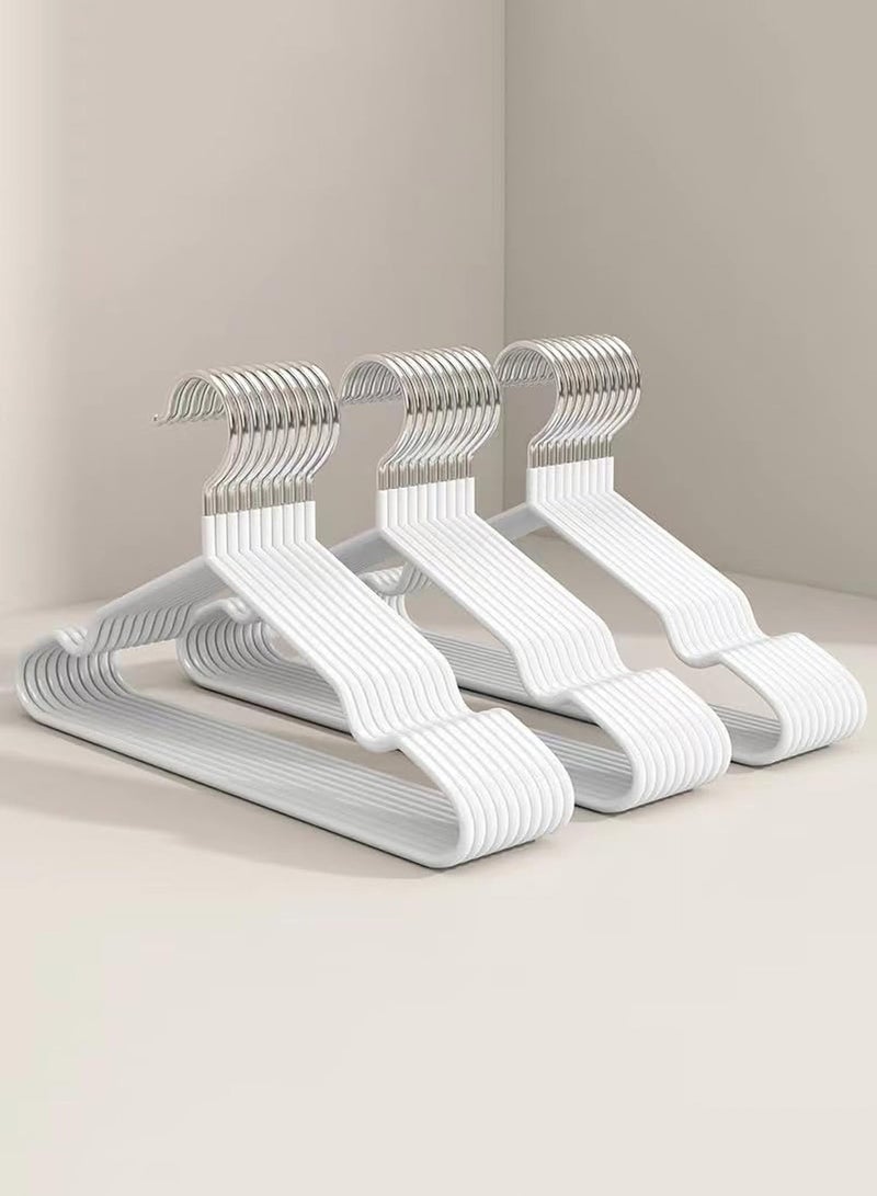 30 Pack Stainless Steel Kids Hangers Children's and Baby Non-Slip Metal Hangers (1-8 Years) 30 قطعة علاقة ملابس اطفال ستانلس ستيل - منظم خزانة اطفال Heavy Duty, Anti-Rust, Infant Clothes Hangers Space Saving, Strong Grip for Jackets, School Uniforms  - Image 1