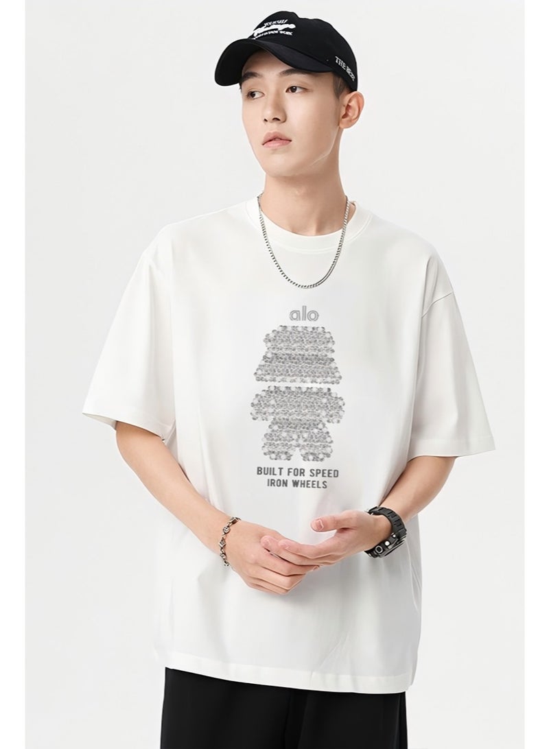 Alo World casual printed men's T-shirt with simple brand logo is a multi-purpose sportswear suitable for daily leisure. - Image 1