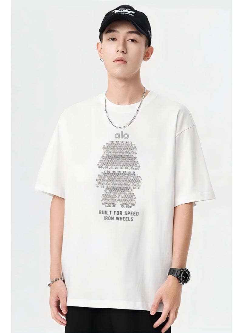 Alo World casual printed men's T-shirt with simple brand logo is a multi-purpose sportswear suitable for daily leisure. - Image 2
