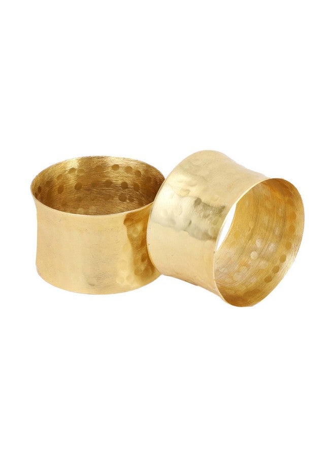 ITOS365 Handmade Round Hammered Golden Napkin Rings Holder for Dinning Table Parties Everyday, Set of 12 - Image 3