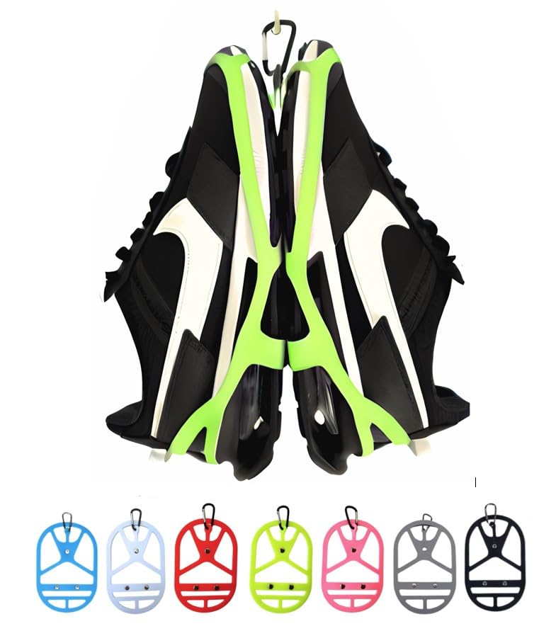 SPLANDIN Shoe Holster For Backpack with Clip Hanger Footwear Holder with a Carabiner for Sneakers Cleats Bowling Soccer Basket Football For Travel Outdoors Sports Space Saving Yellow Neon M - Image 1