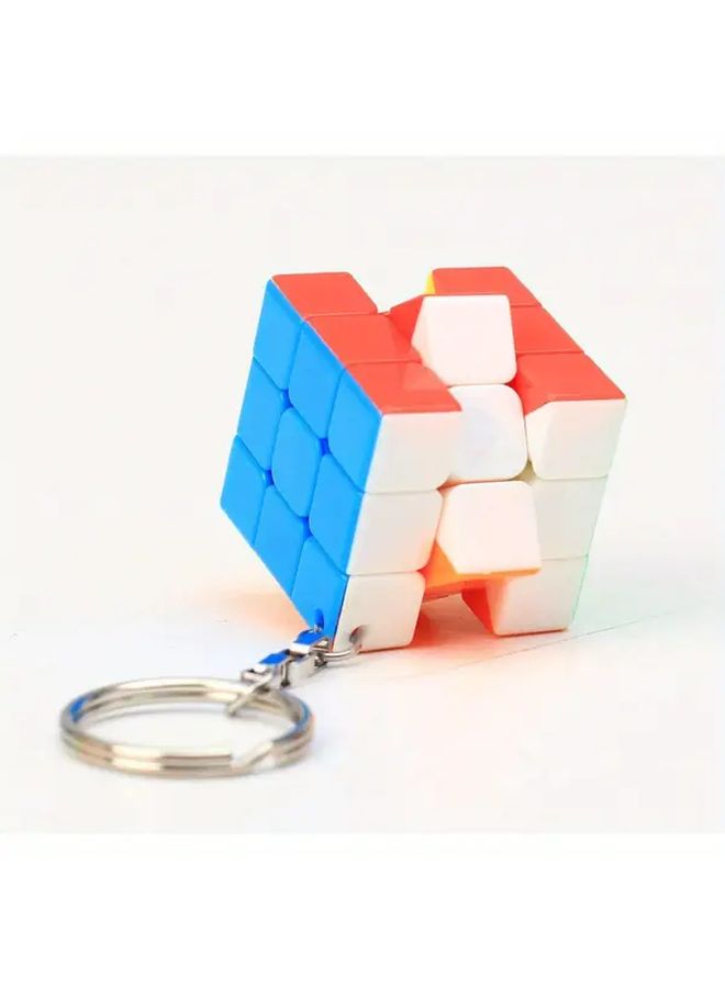 Stickerless 3x3 Speed Cube Keychain Metal Plastic 1pc Magic Puzzle Game - Image 2