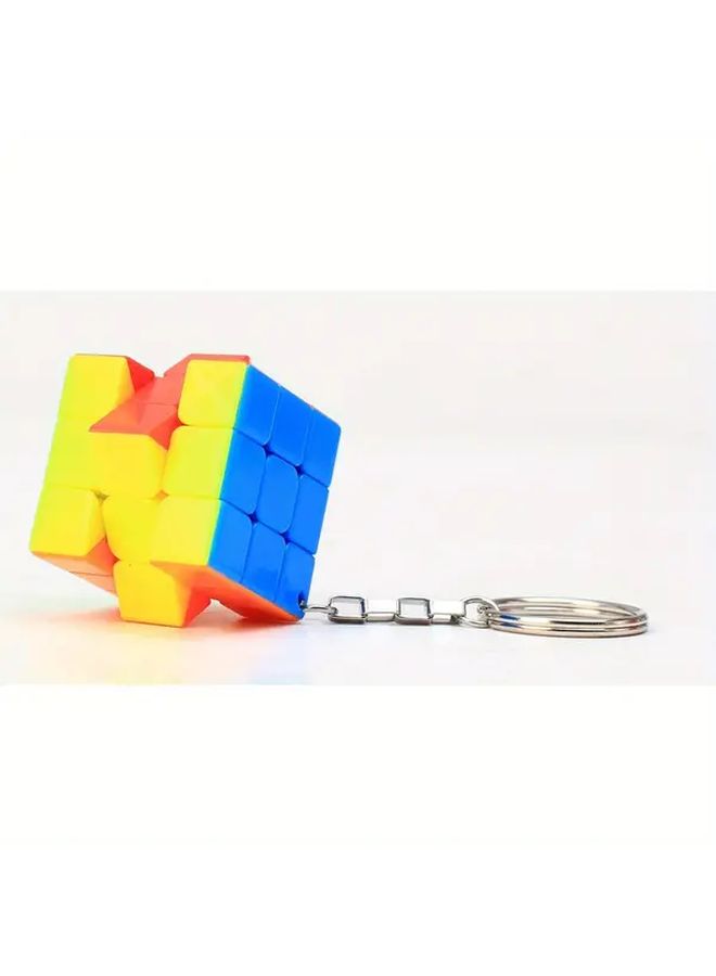 Stickerless 3x3 Speed Cube Keychain Metal Plastic 1pc Magic Puzzle Game - Image 4