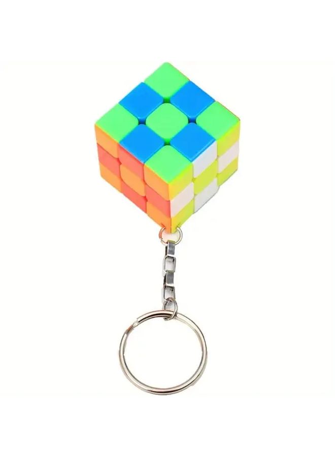 Stickerless 3x3 Speed Cube Keychain Metal Plastic 1pc Magic Puzzle Game - Image 5