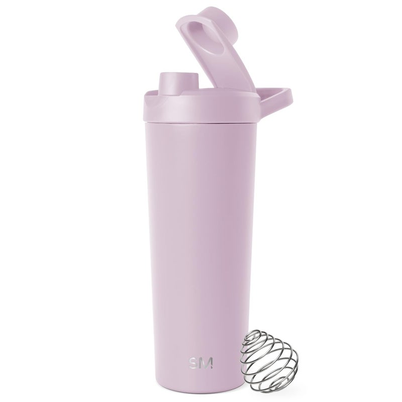 Simple Modern Stainless Steel Shaker Bottle with Ball 24oz Metal Insulated Cup for Protein Mixes Shakes and Pre Workout Rally Collection Lavender Mist