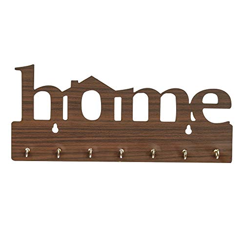 Webelkart Premium Home Keys Wooden Key Holder (29 cm x 13.5 cm x 0.4 cm, Wood) 7 Hook - Decorative Items for Home Decor (Brown) - Image 5
