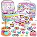 SMILESSKIDDO 46pcs Princess Tea Party Set for Little Girls Kids Kitchen Pretend Play Toys Toddler Tea Party Sets for Girls 35 Gift for 3 4 5 6 GirlUnicron - Image 2