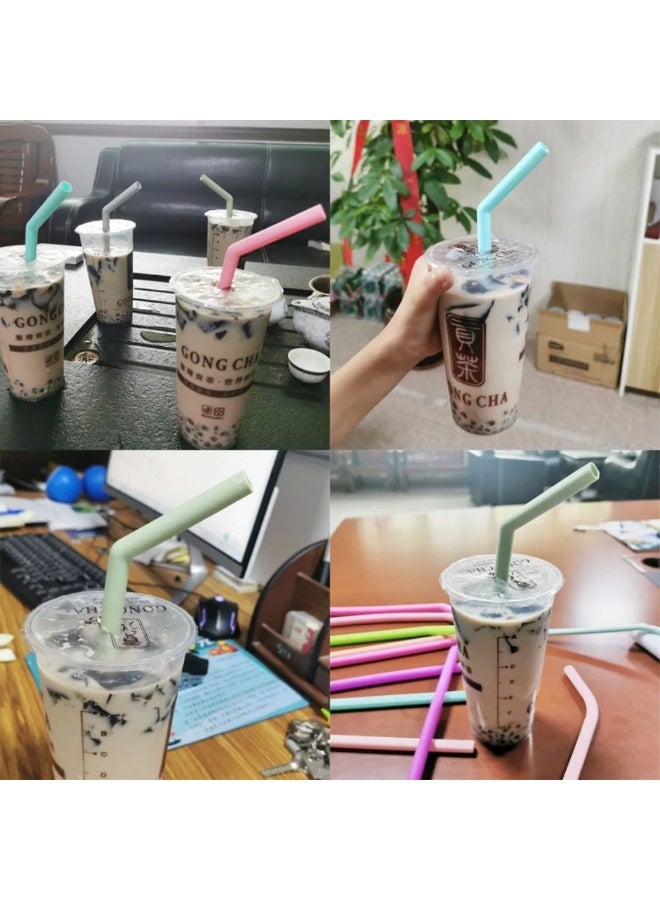 Set of 6 Colorful Silicone Straws, Reusable and Eco-Friendly Drinking Straws for Kids, Milk Juice Drinking Straws (6 pcs) - Image 3