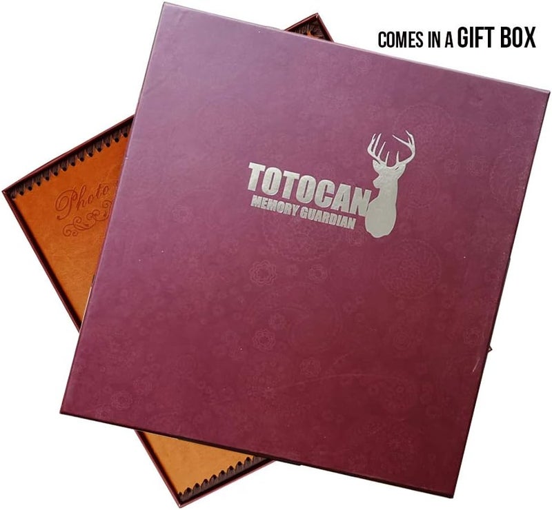 TOTOCAN Photo Album Self Adhesive, Huge Magnetic Self-Stick Page Picture Album with Leather Vintage Inspired Cover, Hand Made DIY Albums Holds 3X5, 4X6, 5X7, 6X8, 8X10, 10X12 Photos (Brown 40 Pages) - Image 5