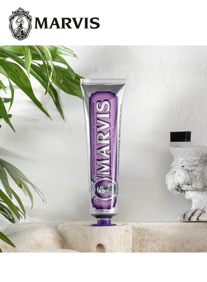 مارفيس معجون أسنان بنكهة الياسمين والنعناع 85 مل - معجون أسنان إيطالي فاخر بنكهة النعناع الزهري - Image 4