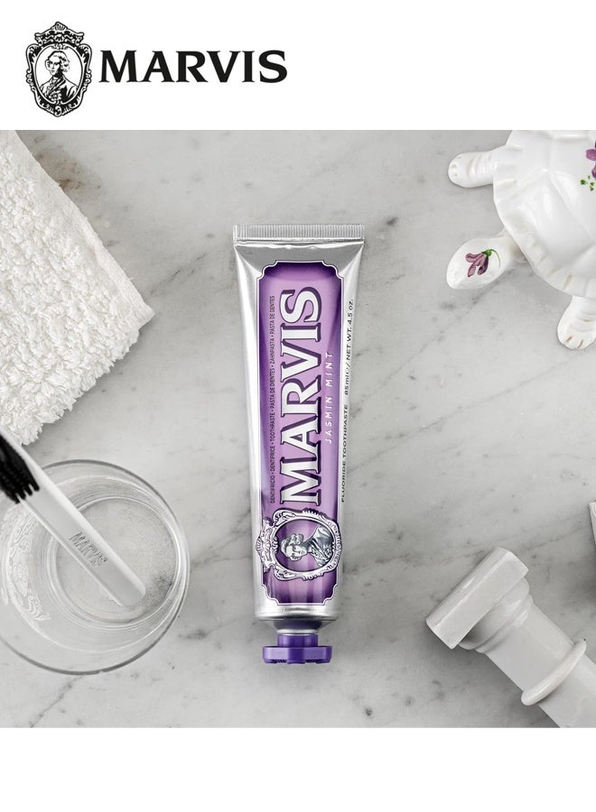 مارفيس معجون أسنان بنكهة الياسمين والنعناع 85 مل - معجون أسنان إيطالي فاخر بنكهة النعناع الزهري - Image 5