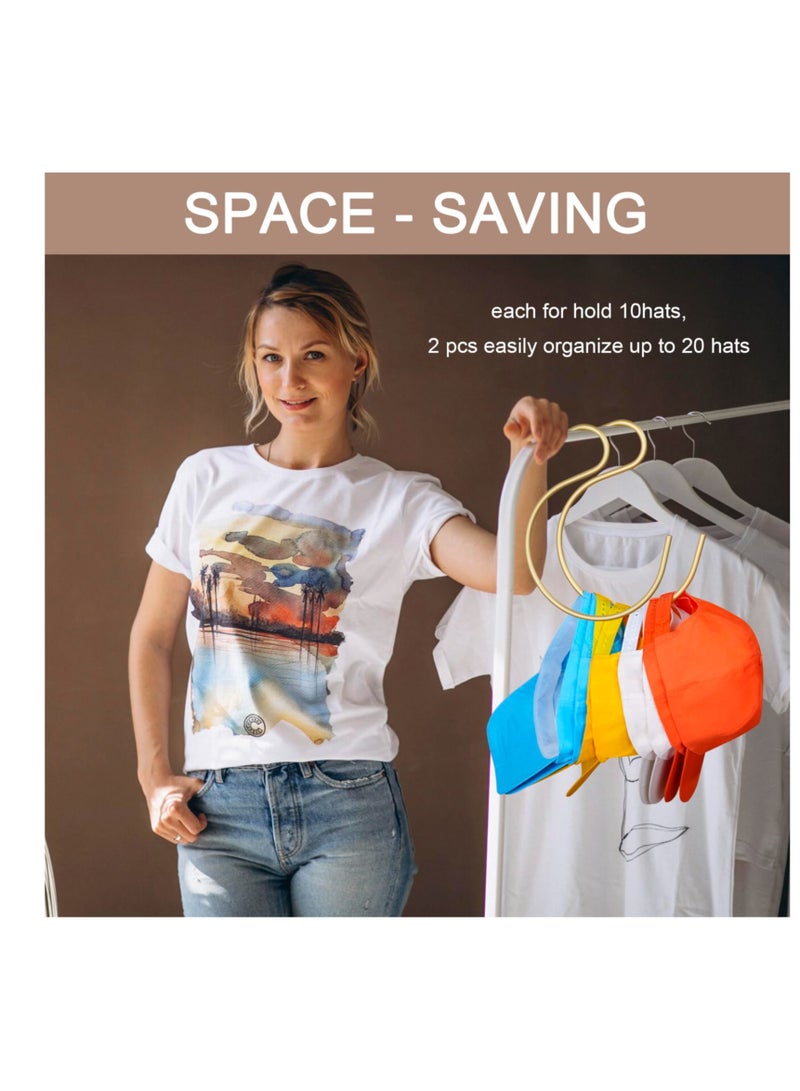Premium Space Saving Hat Hangers for Baseball Caps, Durable Aluminium S Shape Design, 2 Pcs Minimalist Organizer for Closet - Image 4