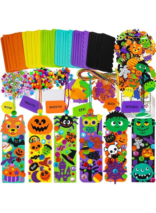 Winlyn 36 Sets Halloween Craft Kits Halloween Crafts Holiday Fall Kids Crafts Diy Halloween Bookmarks Art Sets Bats Monster Ghost Foam Stickers Arts And Crafts For Kids Classroom Activities - Image 1