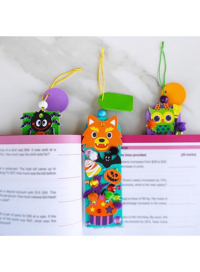 Winlyn 36 Sets Halloween Craft Kits Halloween Crafts Holiday Fall Kids Crafts Diy Halloween Bookmarks Art Sets Bats Monster Ghost Foam Stickers Arts And Crafts For Kids Classroom Activities - Image 4