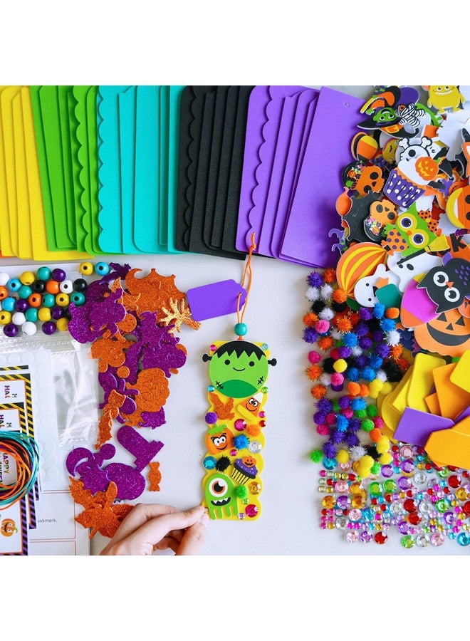 Winlyn 36 Sets Halloween Craft Kits Halloween Crafts Holiday Fall Kids Crafts Diy Halloween Bookmarks Art Sets Bats Monster Ghost Foam Stickers Arts And Crafts For Kids Classroom Activities - Image 2