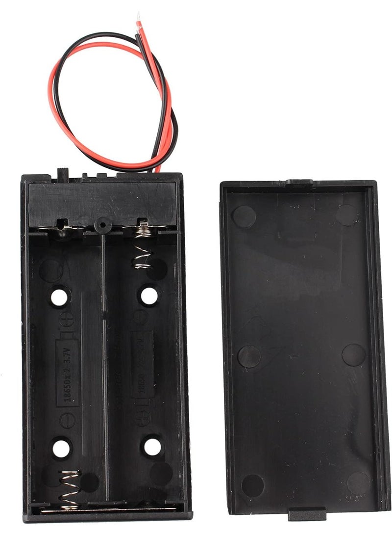 وبوت جي سي سي حامل بطارية 18650 عدد 2 قطعة، صندوق بطاريتين 2×3.7V بخرج 7.4V، علبة بطارية ليثيوم أيون مزدوجة الفتحات مع غطاء ومفتاح تشغيل/إيقاف، مزود بأسلاك توصيل لمشاريع Arduino والروبوتات والإلكترونيات DIY وحزم الطاقة المحمولة - Image 2