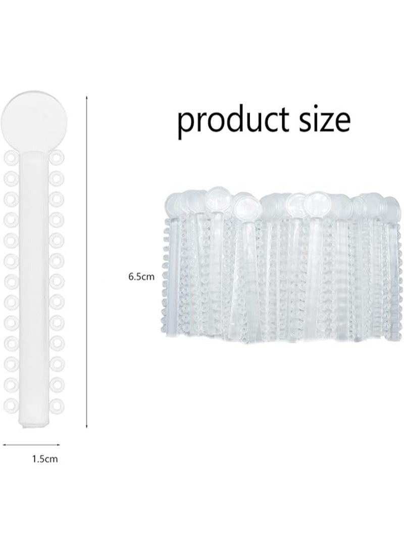 Apustim 40 Dental Orthodontic Ligatures Plus 1 Plate Of 2.28m Orthodontic Braces Rubber Chain Set，Dental Braces Rubber Orthodontic Ligature Ring，Elastic Super Strong Rubber Chain （Short，Transparent）  - Image 4